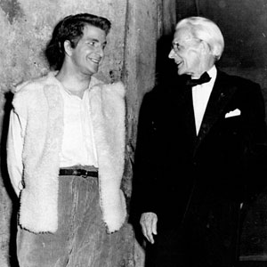 Ildebrando Pizzetti con Antonio Annaloro nel ruolo di Aligi ne La figlia di Jorio di Ildebrando Pizzetti - Teatro Nuovo, Torino, 1955