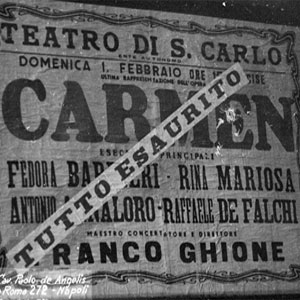 Locandina di Carmen al teatro San Carlo di Napoli, tutto esaurito!